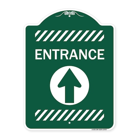 Signmission Flex Post Entrance with Straight Ahead Arrow Decal Only for Flex Paddle, A-DES-GW-1824-23957 A-DES-GW-1824-23957